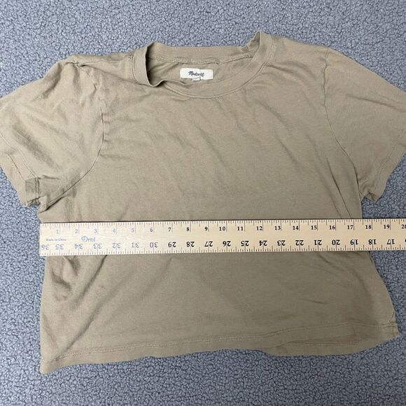MADEWELL T-Shirt cropped Women's M Army Khaki Short Sleeve,‎ Stretchy Cotton - Picture 5 of 7
